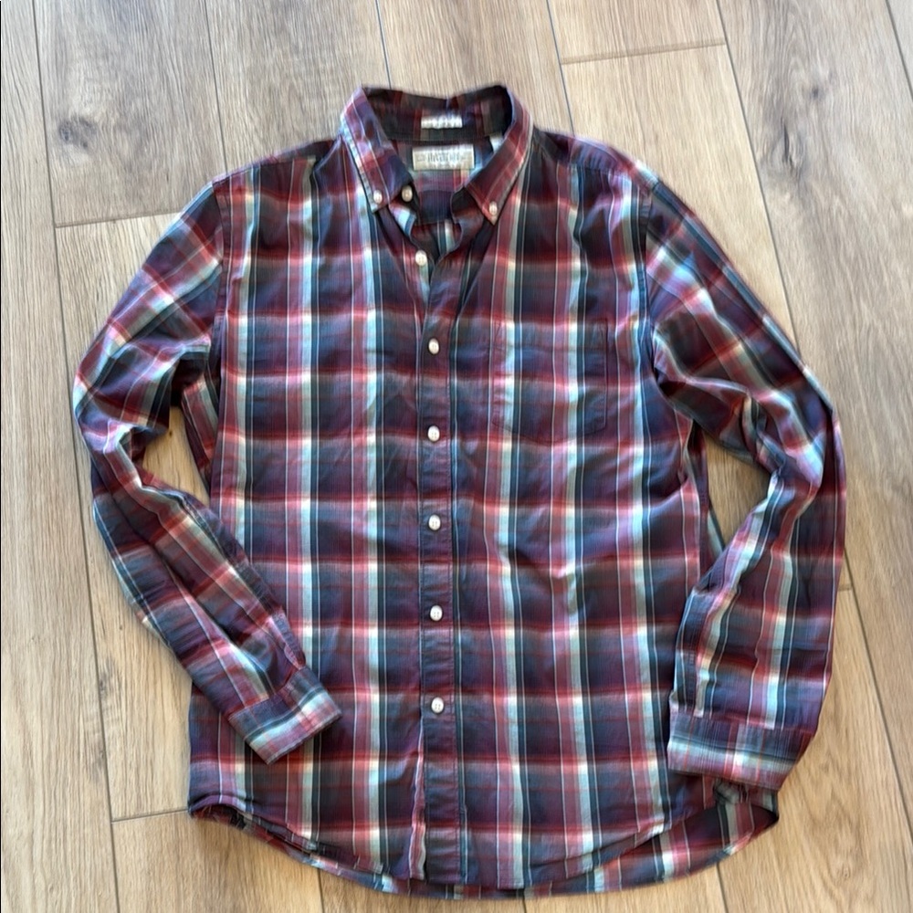 Men's Plaid Shirt - Red and Blue